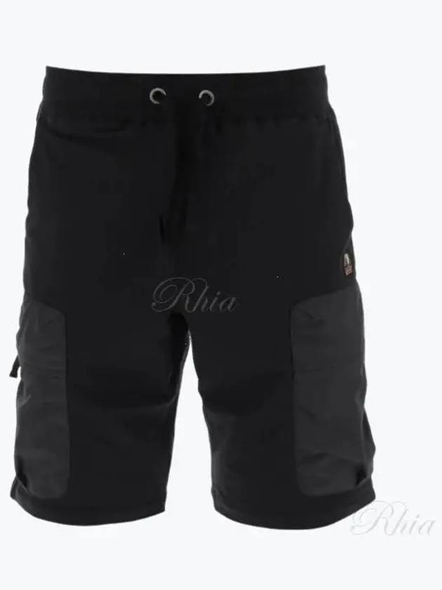 Men's Logo Patch Cargo Bermuda Shorts Black - PARAJUMPERS - BALAAN 2