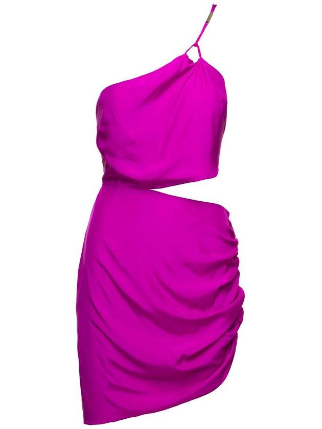 'Midori' One-Shoulder Mini Hot Pink Dress With Cut-Out Detail In Silk Woman Gauge81 - GAUGE81 - BALAAN 1