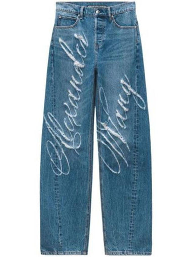 Denim Straight Pants 4DC3244412 473 BLUE - ALEXANDER WANG - BALAAN 1