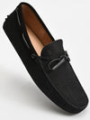 Bow Detail Leather Driving Shoes Black - TOD'S - BALAAN 3