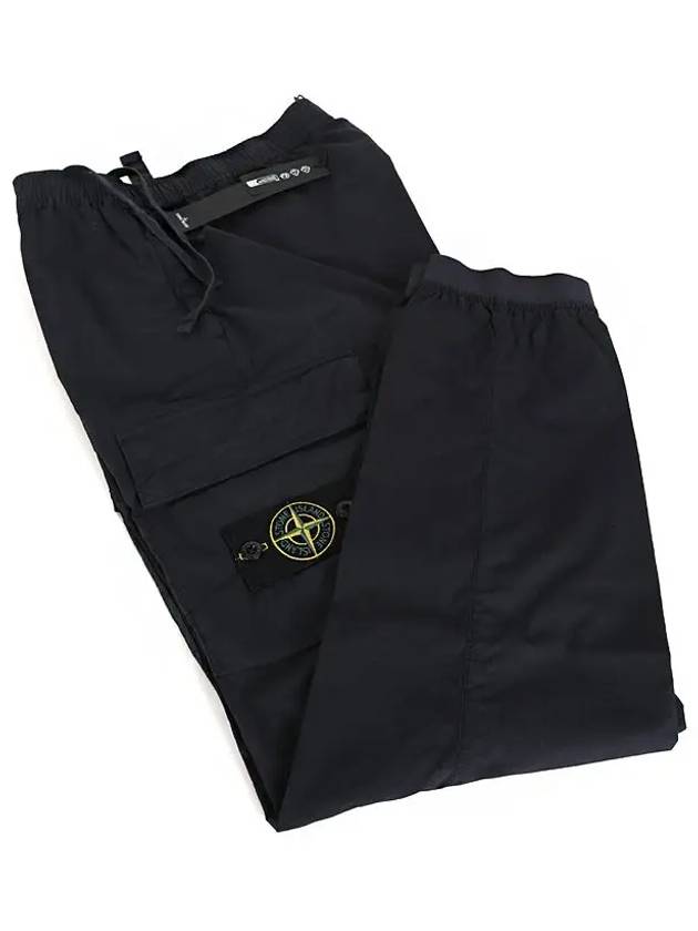 Stretch Cotton Tela Paracadute Cargo Straight Pants Navy Blue - STONE ISLAND - BALAAN 8