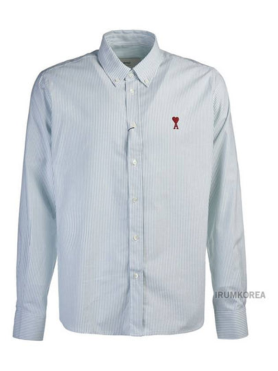 Button Down Long Sleeve Shirt White - AMI - BALAAN 2