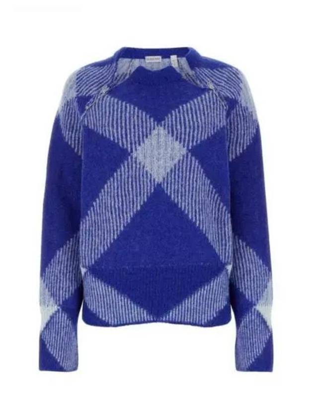 Women's Check Alpaca Wool Blend Knit Top Night - BURBERRY - BALAAN 2