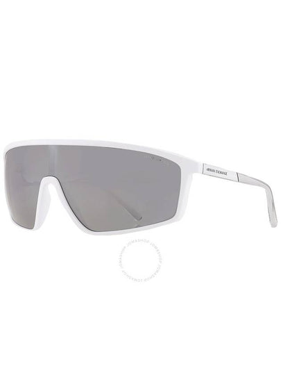 Armani Exchange Grey Mirror Silver Shield Men's Sunglasses AX4119S 81566G 37 - ARMANI EXCHANGE - BALAAN 2