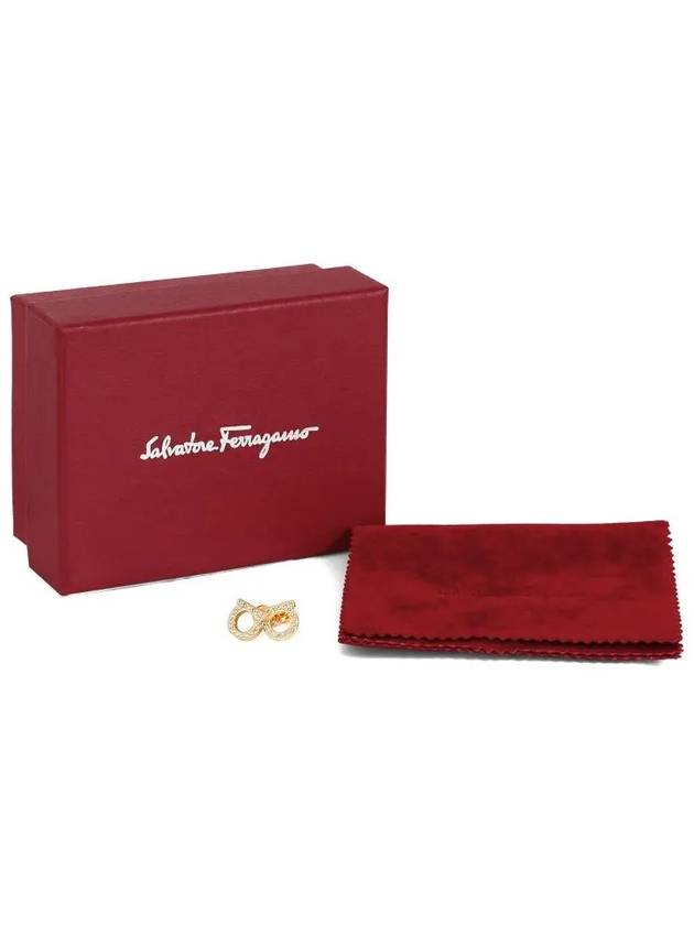 Gancini Crystal Small Earrings Gold - SALVATORE FERRAGAMO - BALAAN 4