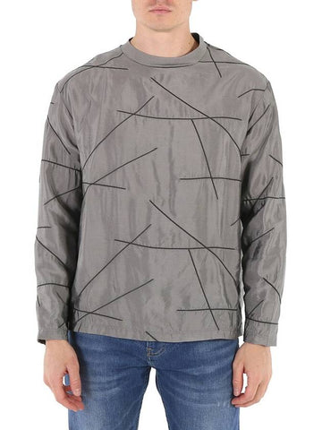 Emporio Armani Men's Grigio Striped Details Long-Sleeved T-Shirt, Size Medium - EMPORIO ARMANI - BALAAN 1