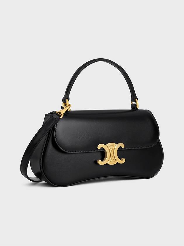 Teen Lola Triomphe Shiny Calfskin Tote Bag Black - CELINE - BALAAN 3