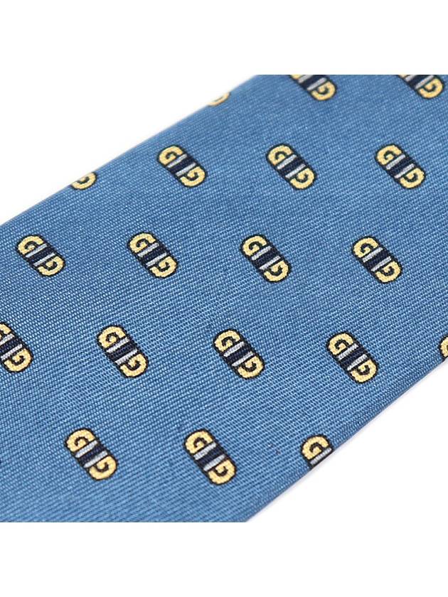 100 silk blue GG pattern tie - GUCCI - BALAAN 5