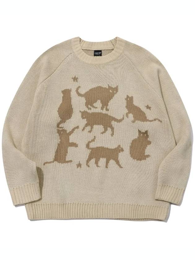 Cat Cat Cat Raglan Knit Cream - CPGN STUDIO - BALAAN 3