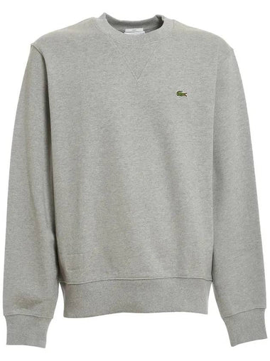 Logo Patch Crewneck Sweatshirt Grey - LACOSTE - BALAAN 1