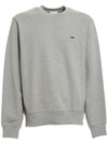 Logo Patch Crewneck Sweatshirt Grey - LACOSTE - BALAAN 1