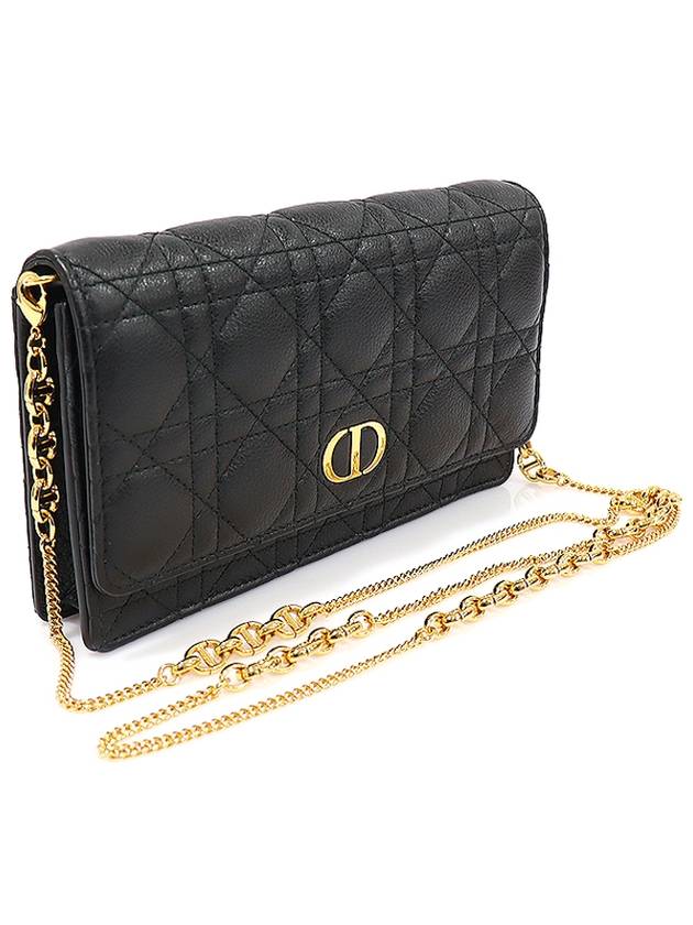 S5134UWHC M900 Black Supple Cannage Calfskin Caro WOC Chain Pouch Cross Bag - DIOR - BALAAN 3