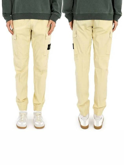 Stretch Cotton Tela Paracadute Cargo Straight Pants Yellow - STONE ISLAND - BALAAN 2