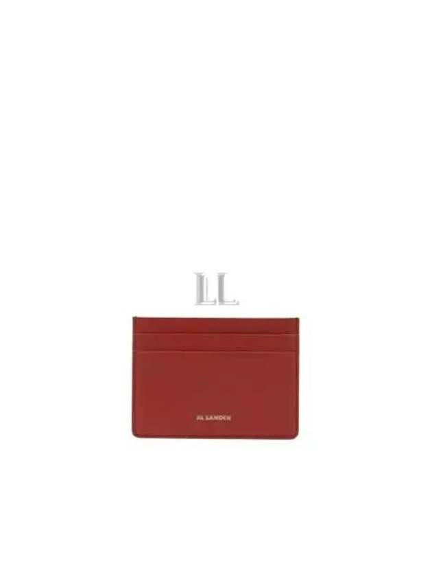 Logo Print Leather Card Wallet Red - JIL SANDER - BALAAN 2