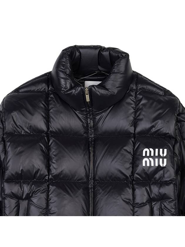 Crop Fit Recycled Nylon Padding Black - MIU MIU - BALAAN 4