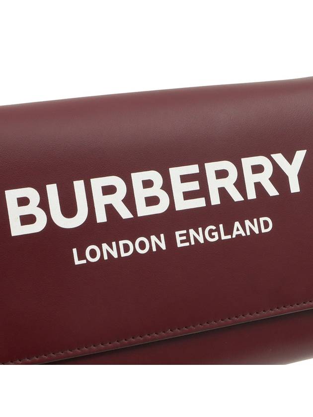 Burgundy leather Hazelmere lettering logo print mini cross bag 80463101 - BURBERRY - BALAAN 7