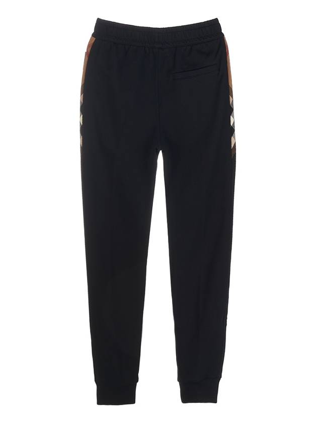 Women's Check Panel Jogger Track Pants Black - BURBERRY - BALAAN.