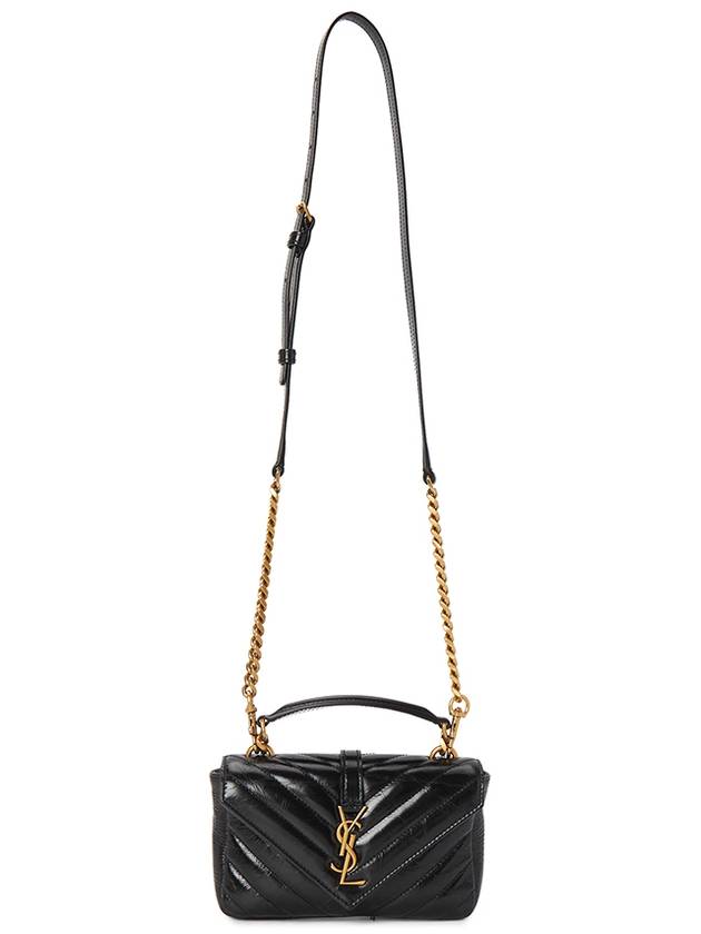 Applique Logo Quilted Calf Leather Tote Bag Black - SAINT LAURENT - BALAAN 7