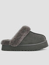 Women's Diskett Fleece Platform Slippers Grey - UGG - BALAAN 2