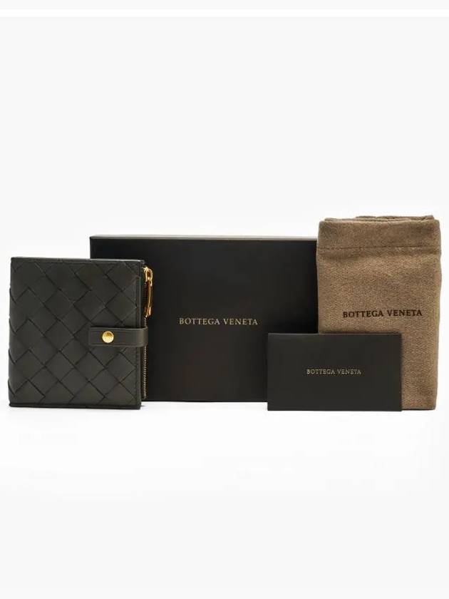 Intrecciato Zipper Half Wallet Grey - BOTTEGA VENETA - BALAAN 5