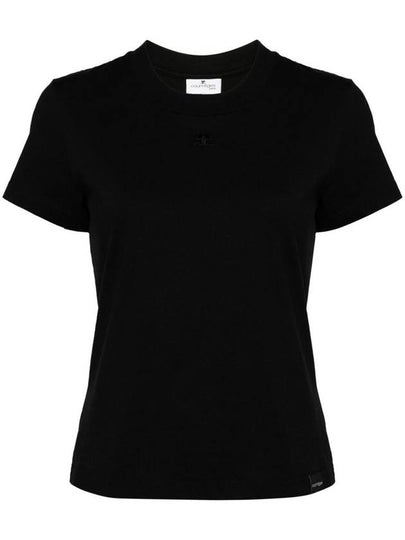 Logo Crew Neck Short Sleeve T-Shirt Black - COURREGES - BALAAN 2