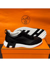 Men's Bouncing Sneakers Goatskin Black Leather H Black Logo - HERMES - BALAAN 8