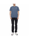 Organic Cotton Short Sleeve T-Shirt Avio Blue - STONE ISLAND - BALAAN 4