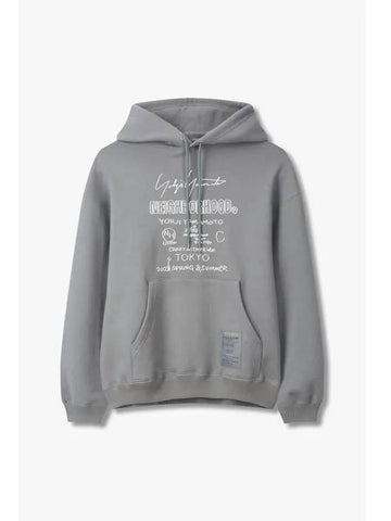 Yohji Yamamoto NEIGHBORHOOD embossed lettering logo hooded sweatshirt gray - YOHJI YAMAMOTO - BALAAN 1