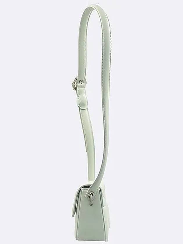 OWNN005F21LEA0015300 Light Blue Leather Cutout Burrow Shoulder Bag - OFF WHITE - BALAAN 3