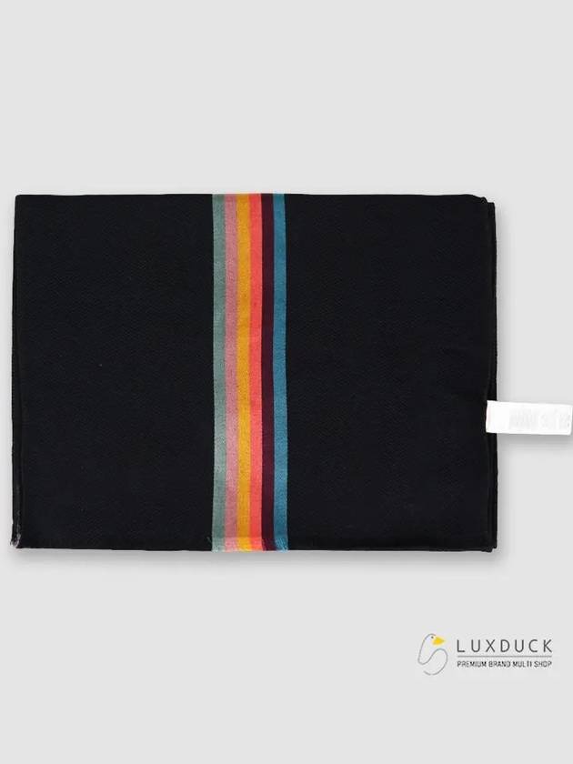 Central Stripe Wool Muffler Black - PAUL SMITH - BALAAN 2