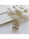 CC logo earrings champagne gold stud square ABA254 - CHANEL - BALAAN 9