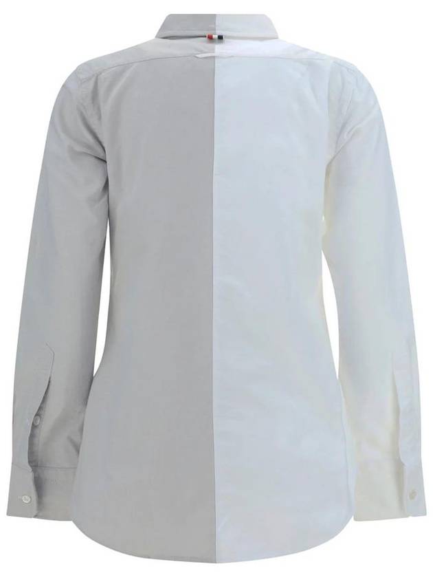 Two tone long sleeve shirt white - THOM BROWNE - BALAAN 3