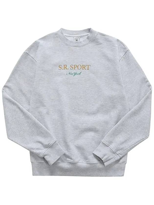 Wimbledon Logo Crew Neck Cotton Sweatshirt Heather Grey - SPORTY & RICH - BALAAN 6