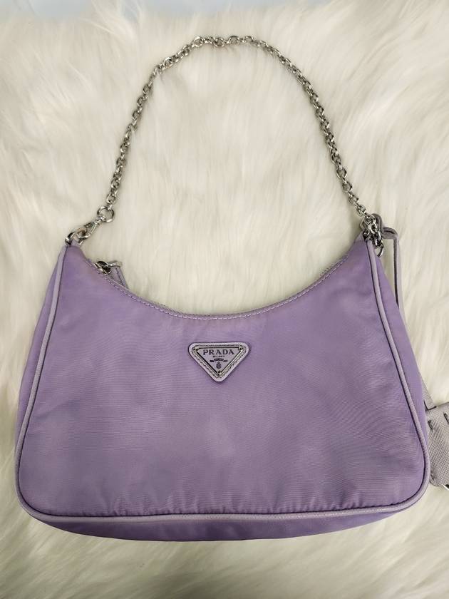 Women s Tesuto Chain Strap Hobo Bag Purple 1BH204 Condition B - PRADA - BALAAN 8