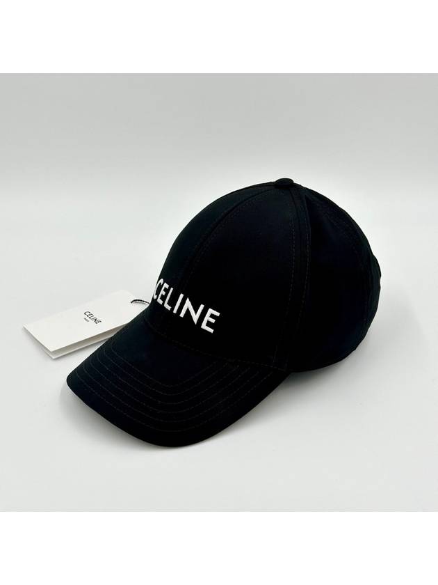 Embroidered Logo Cotton Ball Cap Black - CELINE - BALAAN 4