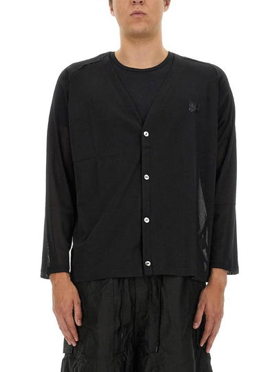 Man's Poly Mesh V-Neck Cardigan Black - NEEDLES - BALAAN 2