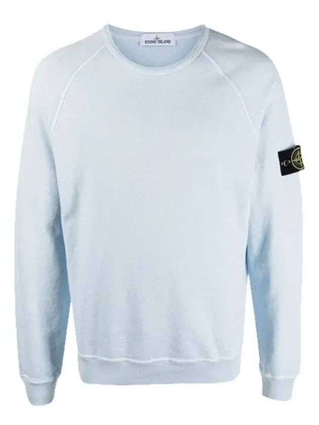 66060 Old Effect Sweatshirt Sky Blue - STONE ISLAND - BALAAN.