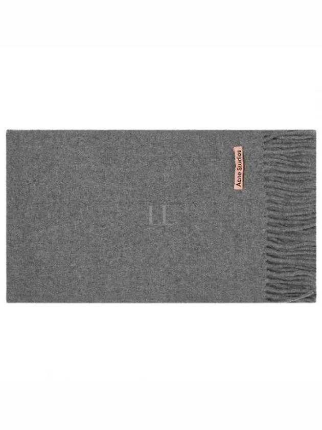 Wool Fringe Muffler Grey Melange - ACNE STUDIOS - BALAAN 2