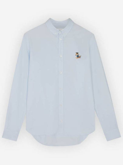 Dressed Fox Patch Relaxed Long Sleeve Shirt Light Blue - MAISON KITSUNE - BALAAN 2