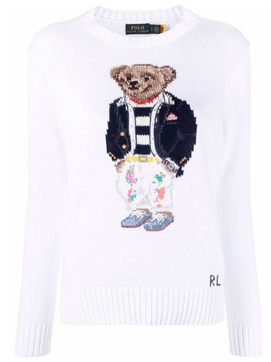 Bear Round Knit Top White - POLO RALPH LAUREN - BALAAN 1