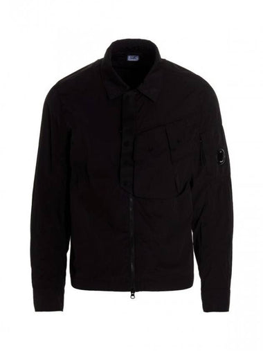 Lens Chrome Overshirt Zip-Up Jacket Black - CP COMPANY - BALAAN 1