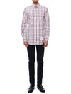 Men's Classic Fit Check Poplin Long  Shirt White - THOM BROWNE - BALAAN 4