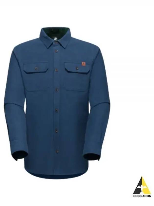 Men's Tamaro Overshirt Cotton Jacket Navy - MAMMUT - BALAAN 2