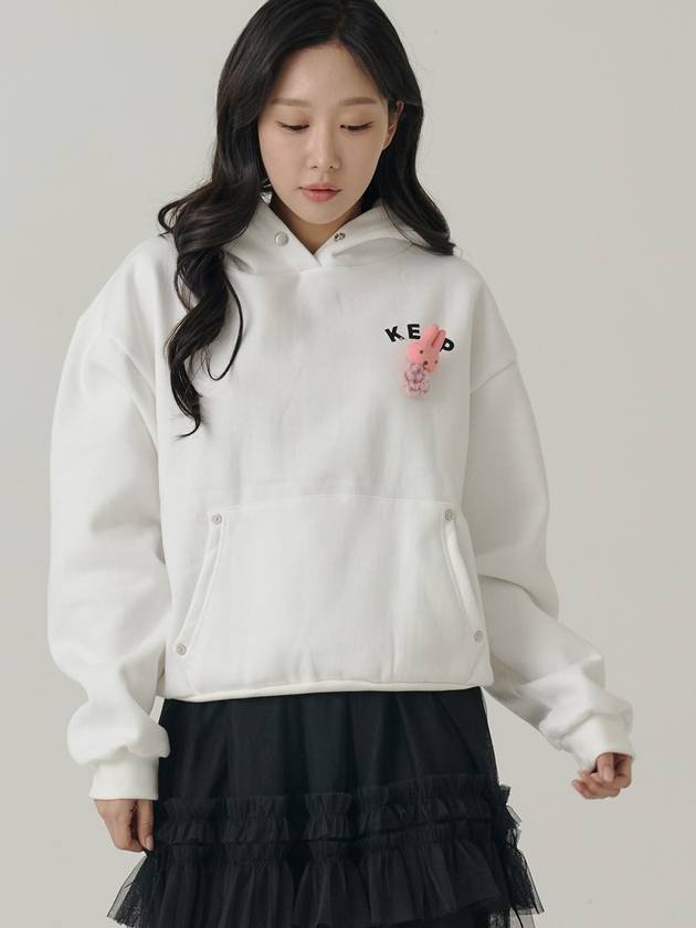 Influencer Seyoung wh Keep Pocket Hoodie Sweetshirt White - SORRY TOO MUCH LOVE - BALAAN 1