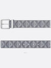 CD Diamond Canvas Calfskin Leather Belt Grey - DIOR - BALAAN 3