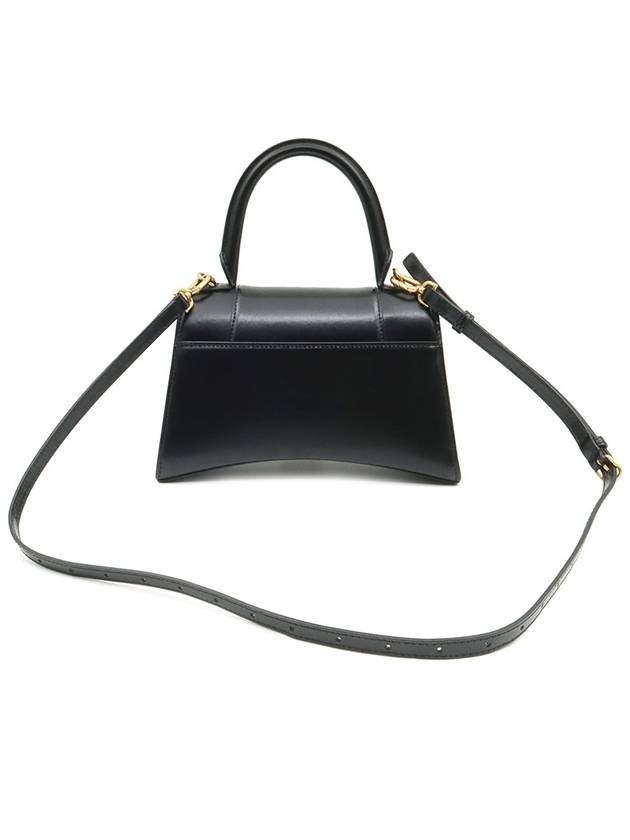 593546 Black leather HOURGLASS gold plated small top handle 2WAY - BALENCIAGA - BALAAN 3