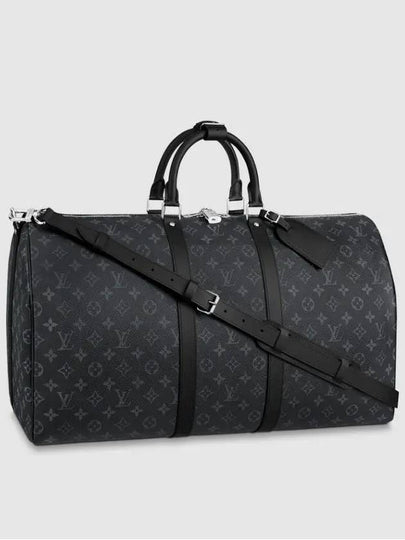 Keepall 55 Bandouliere Monogram Eclipse Duffel Bag Black - LOUIS VUITTON - BALAAN 2