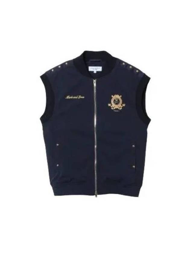 Men's Prince Stud Zip Vest Navy - MARK & LONA - BALAAN 2