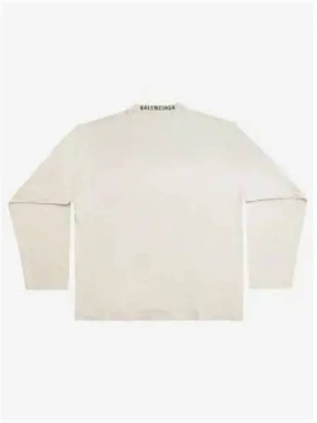 Oversized Crew Neck Long Sleeve T-Shirt White - BALENCIAGA - BALAAN 1