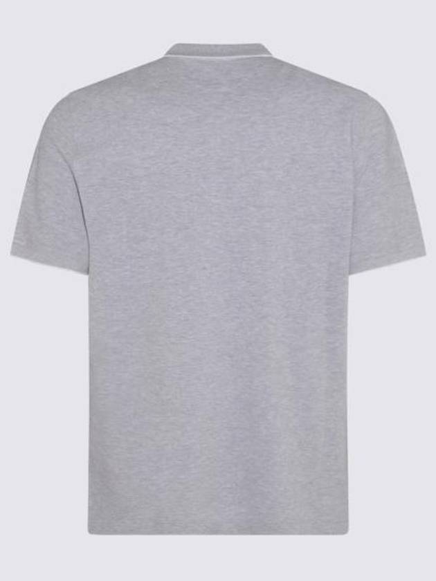 Embroidered Logo Short Sleeve Polo Shirt Grey - BRUNELLO CUCINELLI - BALAAN 6